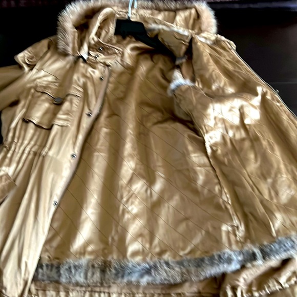 La ROK LUXE silk, cotton and real fur coat - Picture 3 of 13